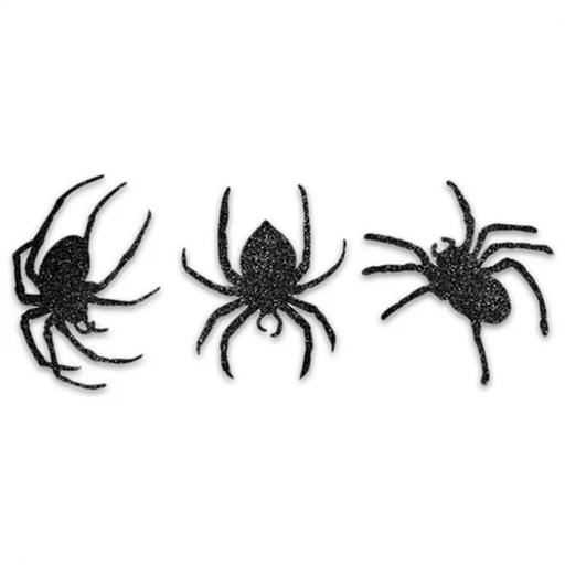 Halloween dekoráció - Glitteres pókok
