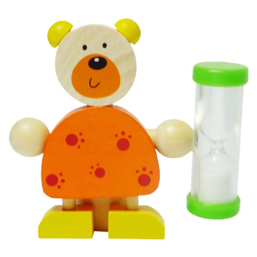 Fajáték - Fogkefetartó homokórával - macis Fajáték - Fogkefetartó homokórával - macis