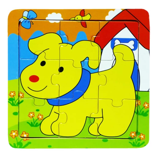 Fajáték - Puzzle 9 db-os - kutyás Fajáték - Puzzle 9 db-os - kutyás