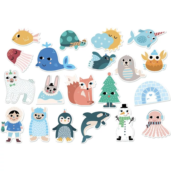 Vilac - 20 db-os mágneses készlet fából – Izland