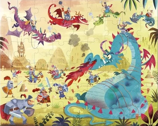 Janod - Sárkány puzzle bőröndben - 54 db