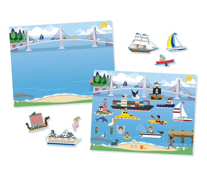 Melissa & Doug - Újrahasználható matrica készlet - járművek