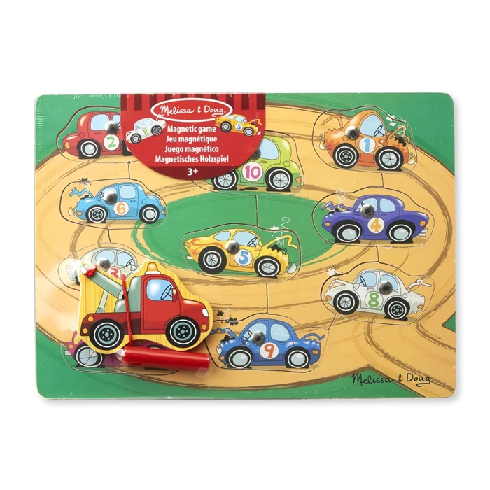 Melissa & Doug - Fa készségfejlesztő játék -  Mágneses roncsderby