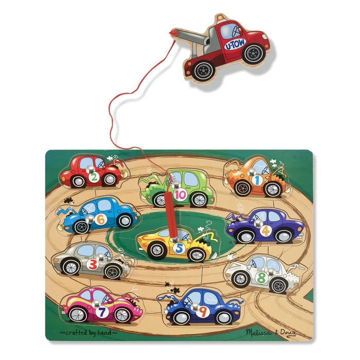 Melissa & Doug - Fa készségfejlesztő játék -  Mágneses roncsderby