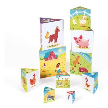 Janod - Élet a tanyán háromszög építő piramisjáték