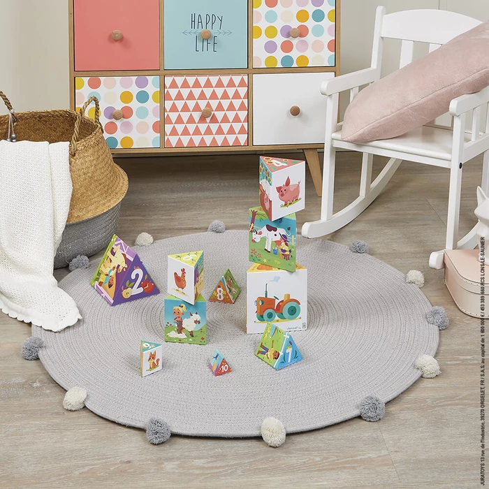 Janod - Élet a tanyán háromszög építő piramisjáték