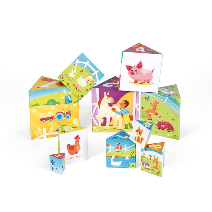 Janod - Élet a tanyán háromszög építő piramisjáték