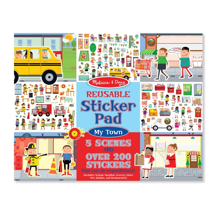 Melissa &amp; Doug Kreatív játék, Újrahasználható matrica készlet, város