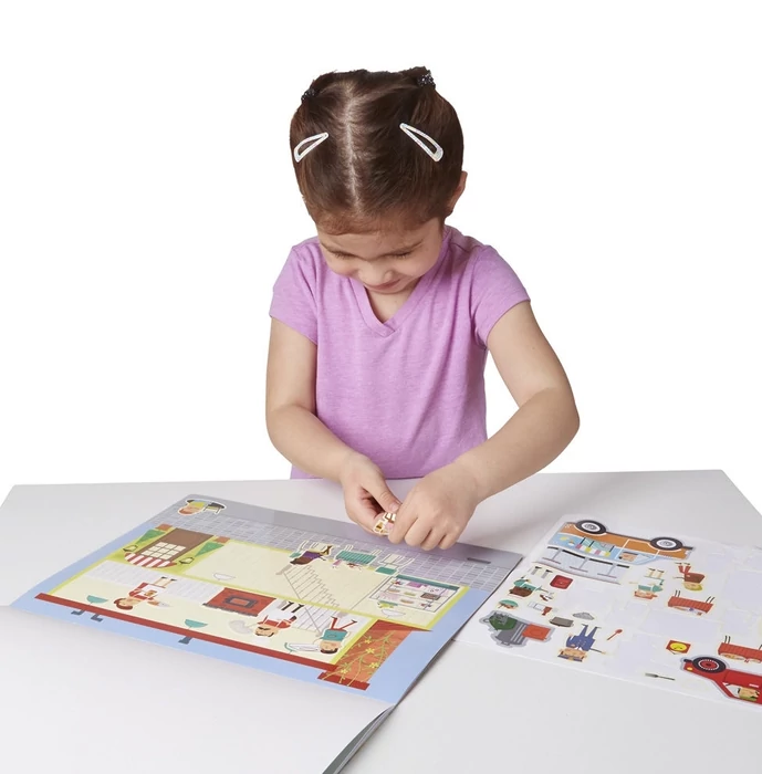 Melissa &amp; Doug Kreatív játék, Újrahasználható matrica készlet, város