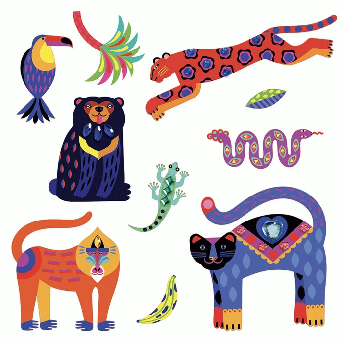 Djeco - Különleges matricák - Egzotikus