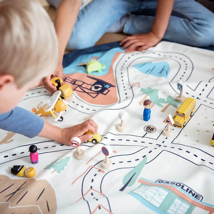 Plan Toys - Játék tároló zsák - LA autópálya