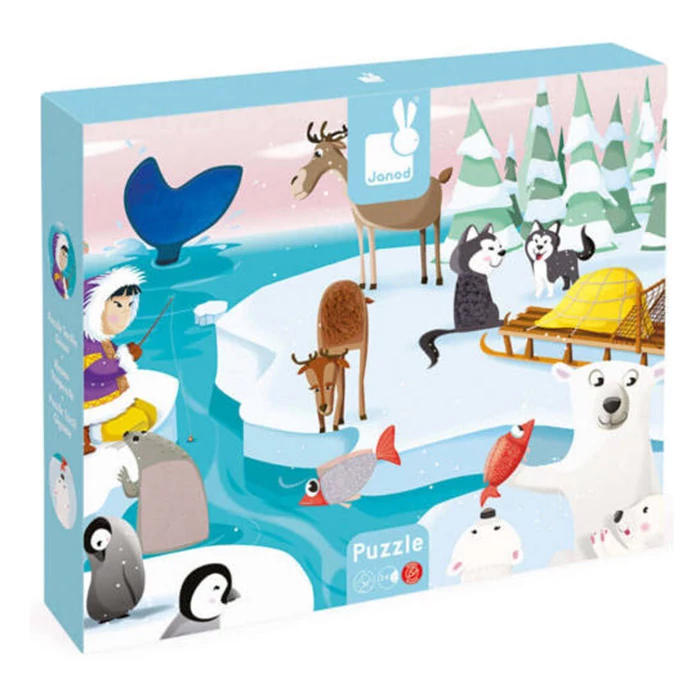 Janod - Élet a jégen - tapintós puzzle - 20 db