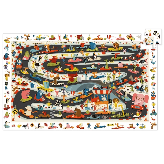 Djeco - Megfigyeltető puzzle - Autóversenyzők