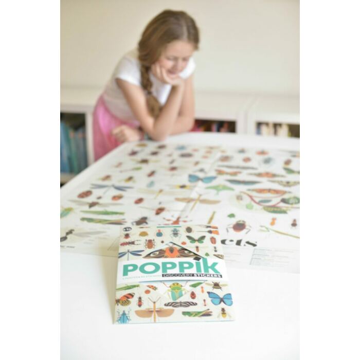 Poppik - Kreatív, fejlesztő óriásplakát, 44 matricával – Rovarok